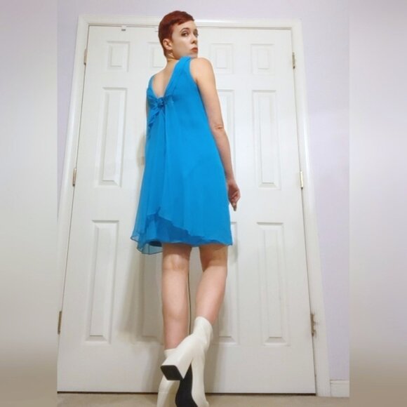 1960s swing mod mini dress silk VGUC - Picture 3 of 8